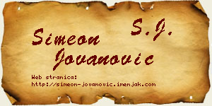 Simeon Jovanović vizit kartica